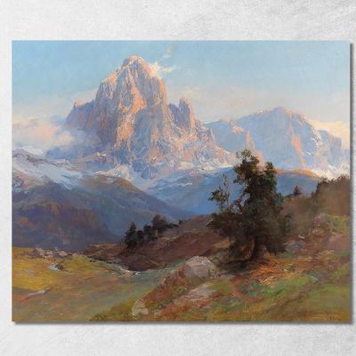 A View Of Mount Sassolungo Edward Theodore Compton etc4 canvas print 