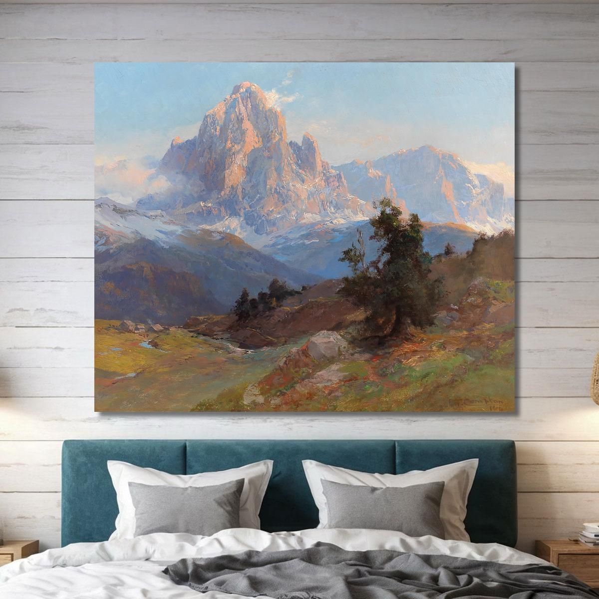 A View Of Mount Sassolungo Edward Theodore Compton etc4 canvas print 