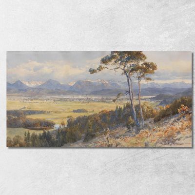 View Of Klagenfurt Before The Karawanken Mountain Range Edward Theodore Compton etc15 canvas print 