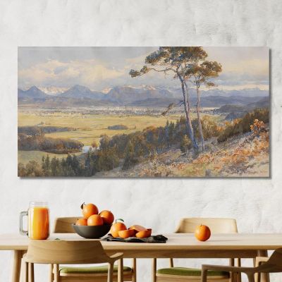 View Of Klagenfurt Before The Karawanken Mountain Range Edward Theodore Compton etc15 canvas print 