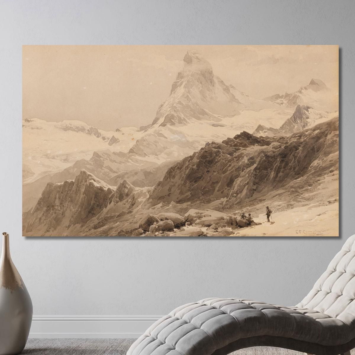 The Matterhorn From The Triftkumme 2 Edward Theodore Compton etc18 canvas print 