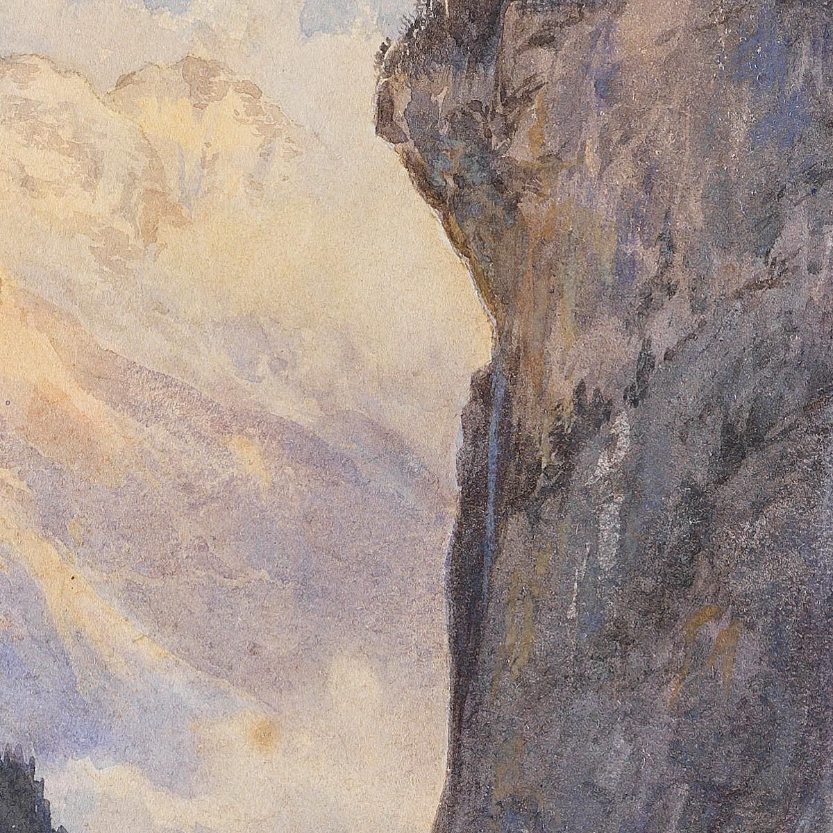 The Staubbach Waterfall In Lauterbrunnen Switzerland Edward Theodore Compton etc20 canvas print