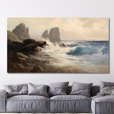 The Faraglioni Rocks Off The Coast Of Capri Edward Theodore Compton etc22 canvas print 