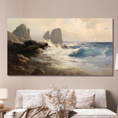 The Faraglioni Rocks Off The Coast Of Capri Edward Theodore Compton etc22 canvas print 