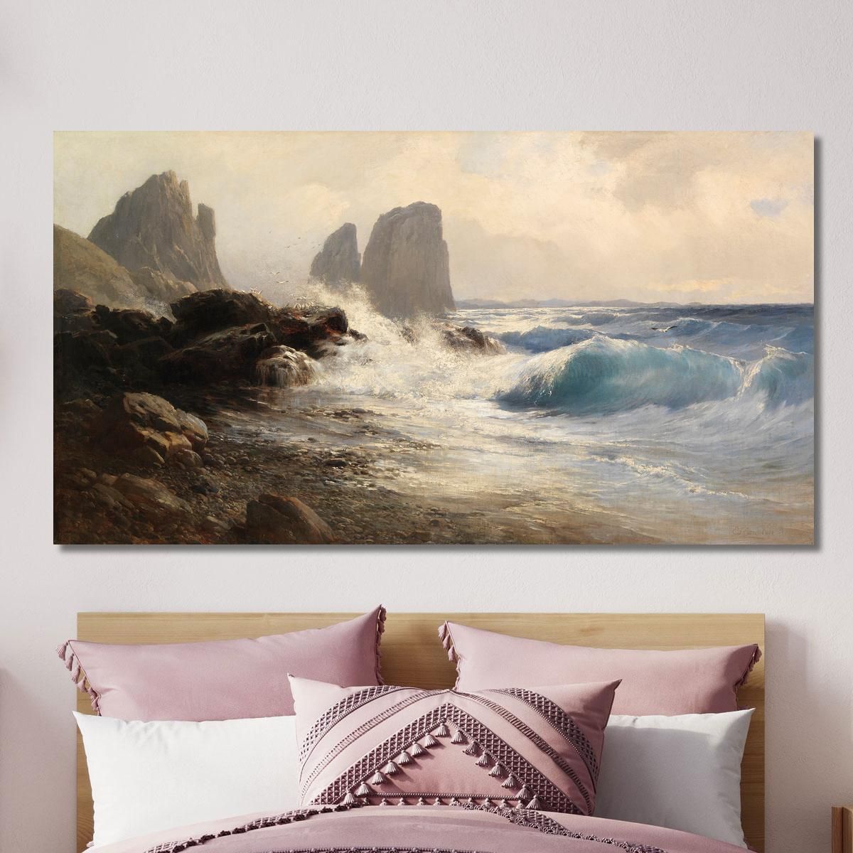 The Faraglioni Rocks Off The Coast Of Capri Edward Theodore Compton etc22 canvas print 