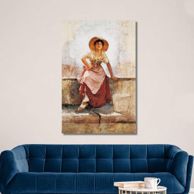 Florentine Flower Girl Frank Duveneck fdu3 canvas print 