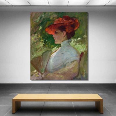 Lady With A Red Hat Portrait Of Maggie Wilson Frank Duveneck fdu6 canvas print 