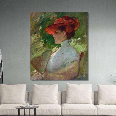 Lady With A Red Hat Portrait Of Maggie Wilson Frank Duveneck fdu6 canvas print 