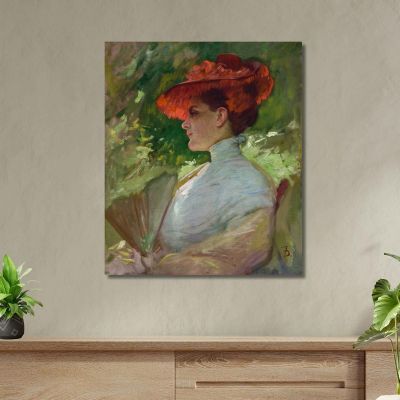 Lady With A Red Hat Portrait Of Maggie Wilson Frank Duveneck fdu6 canvas print 