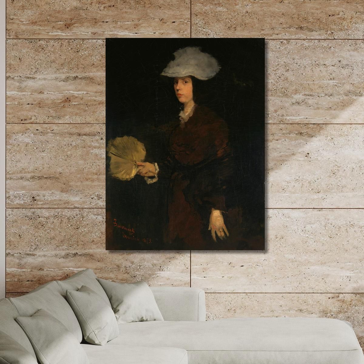 Lady With Fan Frank Duveneck fdu7 canvas print 