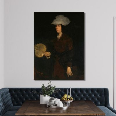 Lady With Fan Frank Duveneck fdu7 canvas print 