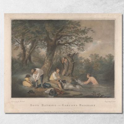 Boys Bathing George Morland gmo11 canvas print 