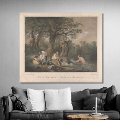 Boys Bathing George Morland gmo11 canvas print 