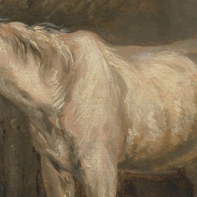 Old Horses With A Dog In A Stable George Morland gmo23 canvas print