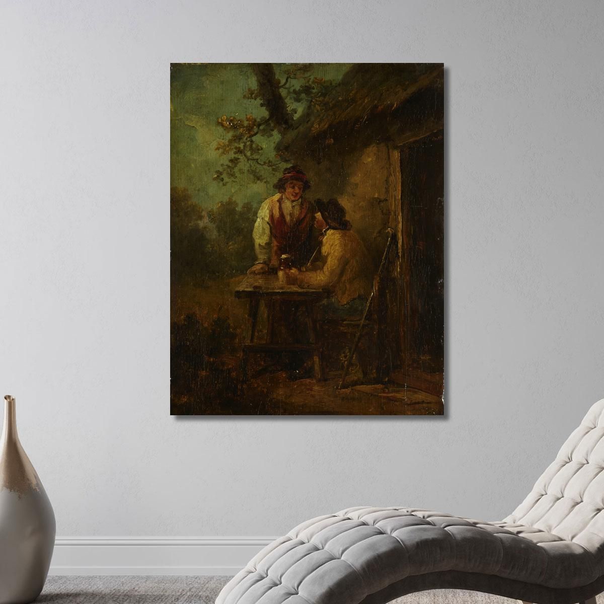 Peasants In Front Of A Hut George Morland gmo25 canvas print 