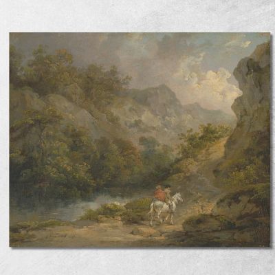 Rocky Landscape With Two Men On A Horse George Morland gmo29 canvas print 