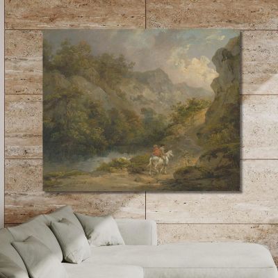 Rocky Landscape With Two Men On A Horse George Morland gmo29 canvas print 