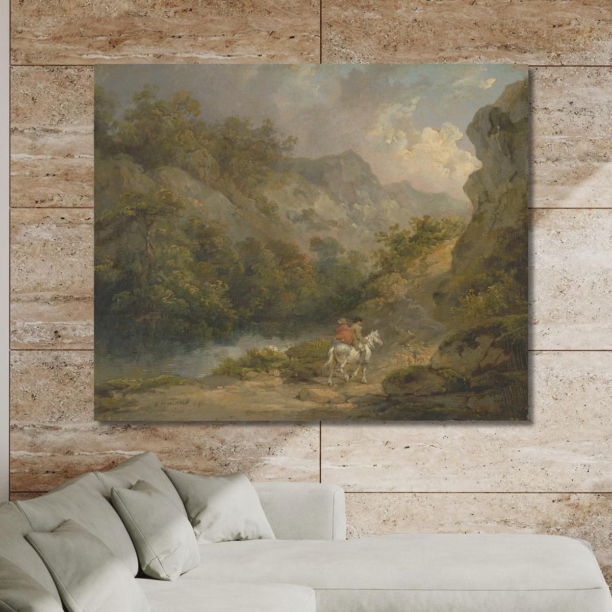 Rocky Landscape With Two Men On A Horse George Morland gmo29 canvas print 