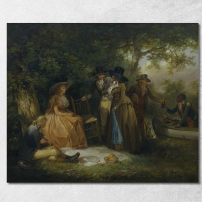 The Anglers' Repast George Morland gmo36 canvas print 