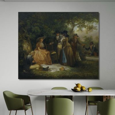 The Anglers' Repast George Morland gmo36 canvas print 