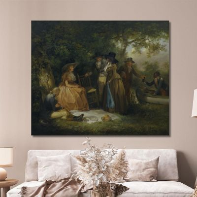 The Anglers' Repast George Morland gmo36 canvas print 