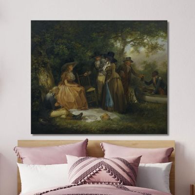 The Anglers' Repast George Morland gmo36 canvas print 