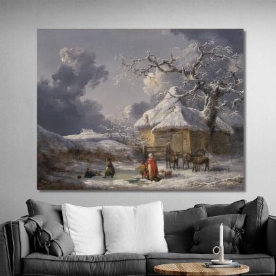 Winter Landscape With Figures George Morland gmo56 canvas print 