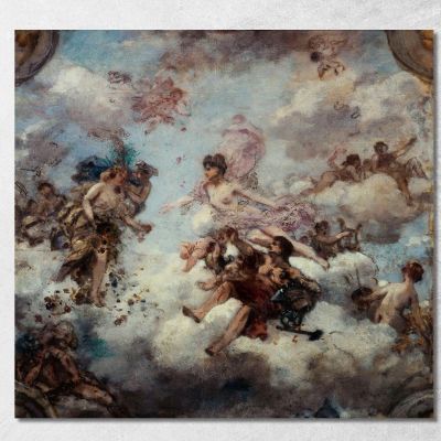 France Welcoming Abundance - Ceiling Project For The Élysée Palace Henri Gervex hgr15 canvas print 