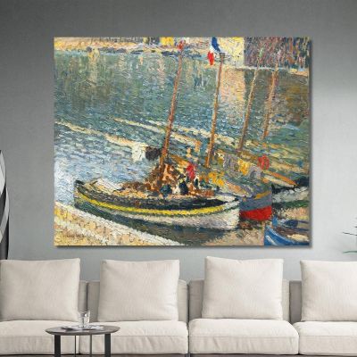 Boats At Collioure On July 14 Henri Martin hmt4 canvas print 