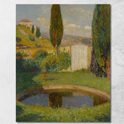 Western Pond Of The Marquayrol Park With View Of Henri Martin'S Studio Henri Martin hmt6 canvas print 