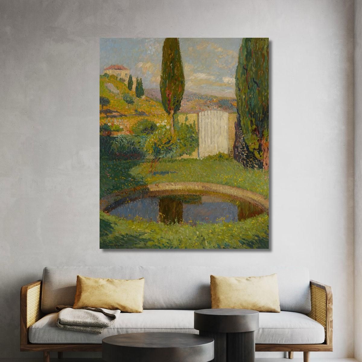 Western Pond Of The Marquayrol Park With View Of Henri Martin'S Studio Henri Martin hmt6 canvas print 