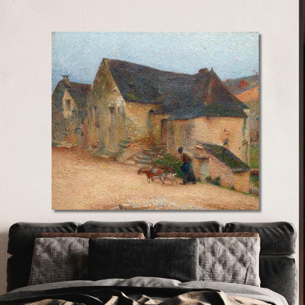 Goatherd In Front Of An Old House In Labastide Henri Martin hmt16 canvas print 