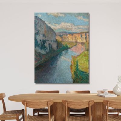 The Lot Valley Near Saint-Cirq-Lapopie Henri Martin hmt40 canvas print  The Lot Valley Near Saint-Cirq-Lapopie Henri Martin hmt40 canvas print