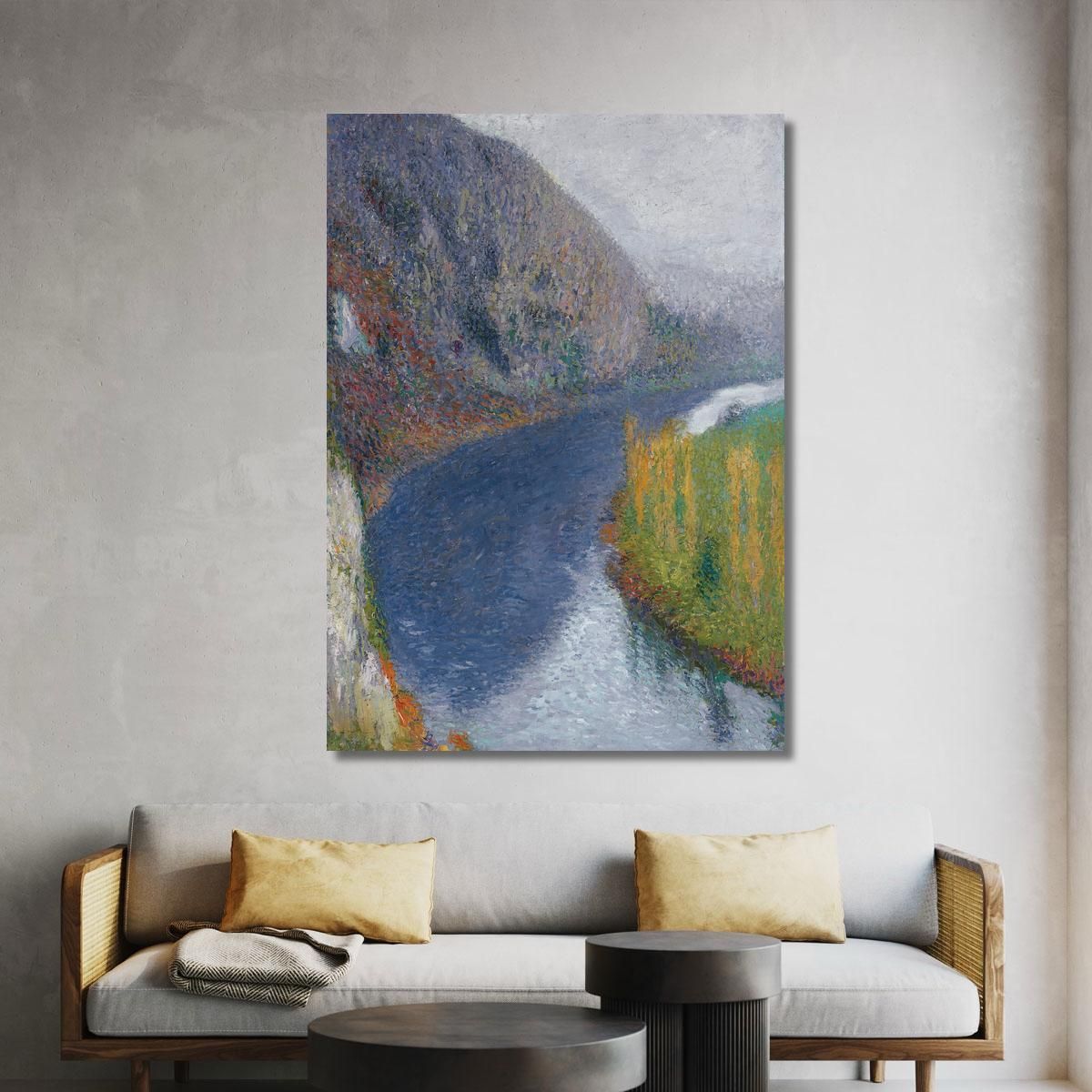 The Lot At The Foot Of The Cliffs Of St-Cirq-Lapopie Henri Martin hmt49 canvas print 