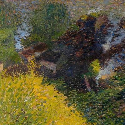 The Cottages At Evening Henri Martin hmt54 canvas print