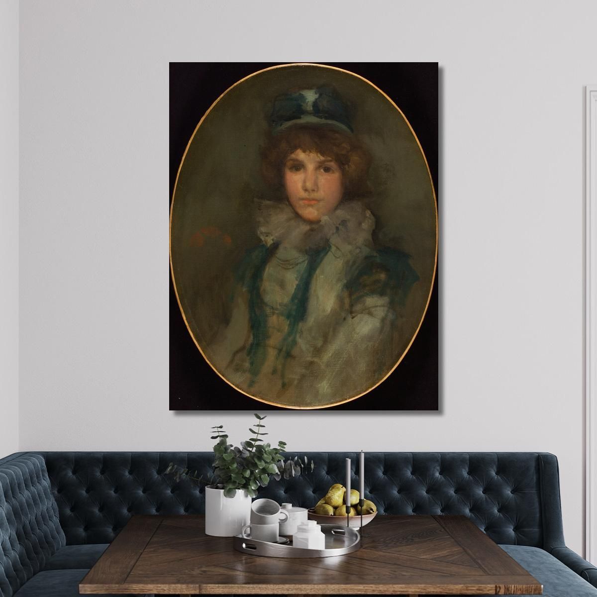 Blue And Coral The Little Blue Bonnet James Abbott McNeill Whistler jam25 canvas print 
