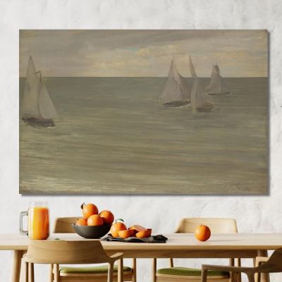 Trouville Grey And Green The Silver Sea James Abbott McNeill Whistler jam143 canvas print 