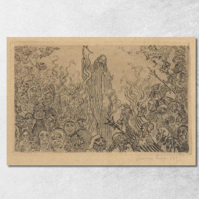 Christ Descends Into Hell James Ensor jen13 canvas print 
