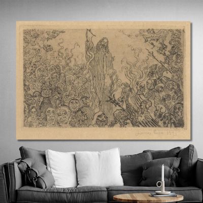 Christ Descends Into Hell James Ensor jen13 canvas print 
