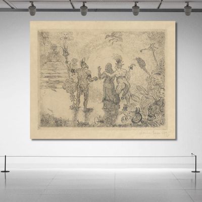 The Devils Dzitts And Hihanox Lead Christ Into Hell James Ensor jen18 canvas print 