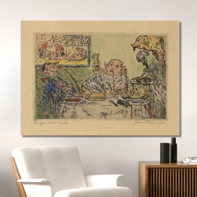 Gluttony James Ensor jen23 canvas print 