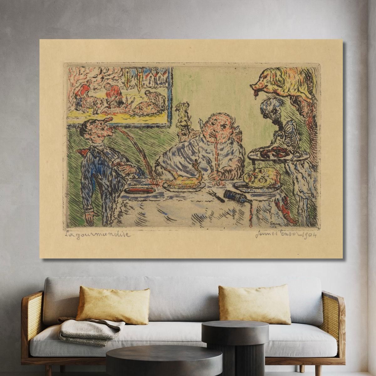 Gluttony James Ensor jen23 canvas print 