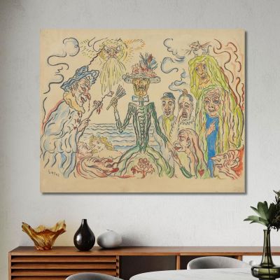 The Coquettish Death: Masks James Ensor jen29 canvas print 
