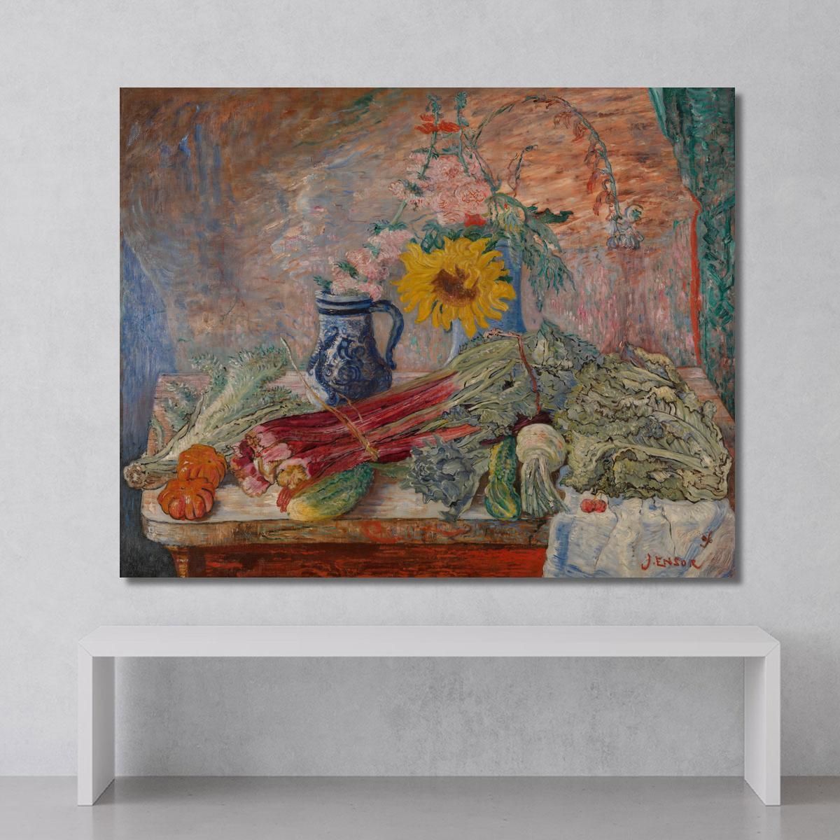 Flowers And Vegetables James Ensor jen50 canvas print 