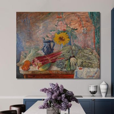 Flowers And Vegetables James Ensor jen50 canvas print 