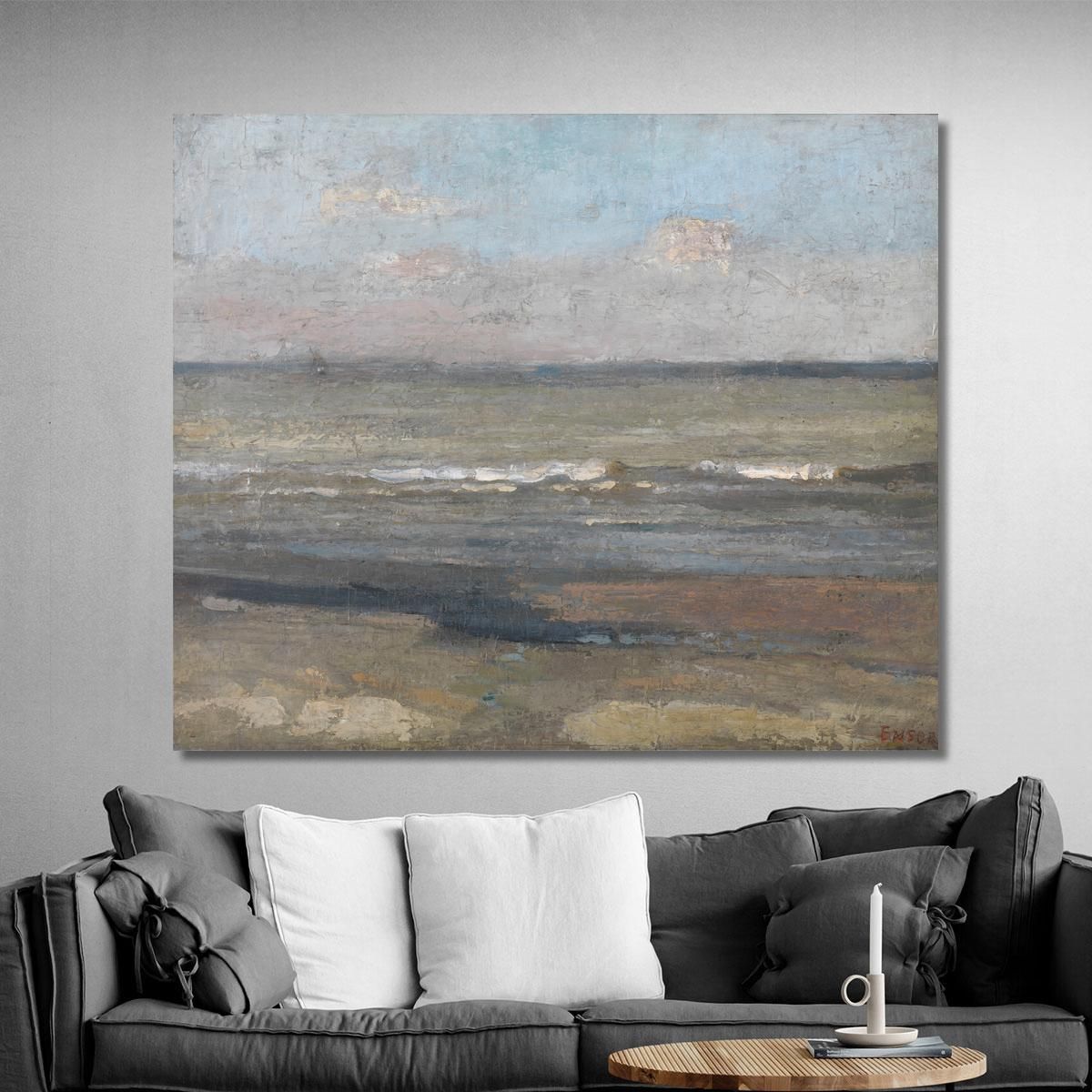 Grey Seascape James Ensor jen54 canvas print 