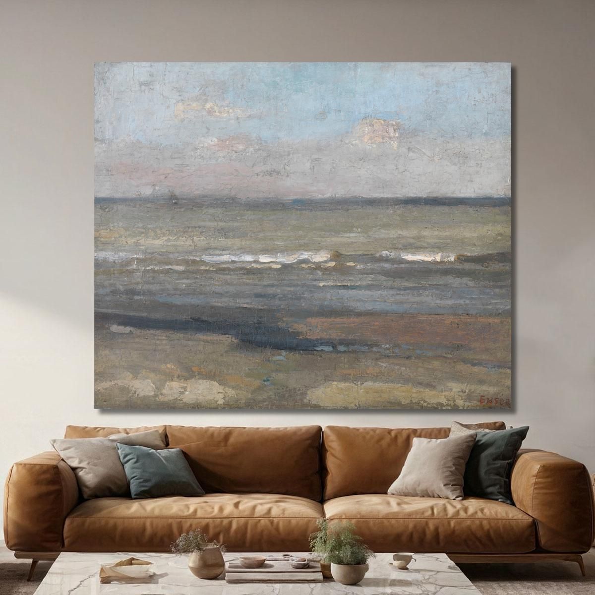 Grey Seascape James Ensor jen54 canvas print 