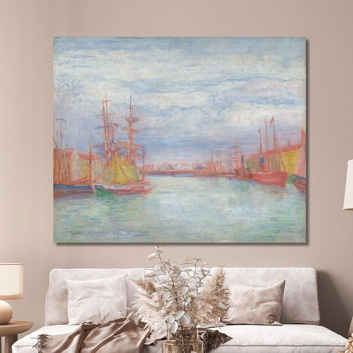 Ostend Harbour James Ensor jen73 canvas print 