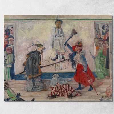 Skeletons Fighting Over The Body Of A Hanged Man James Ensor jen83 canvas print 