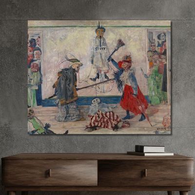 Skeletons Fighting Over The Body Of A Hanged Man James Ensor jen83 canvas print 